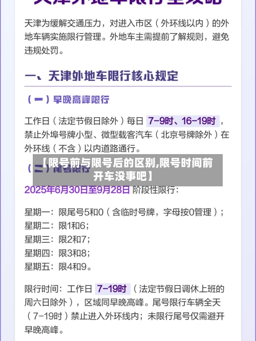 【限号前与限号后的区别,限号时间前开车没事吧】