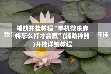 辅助开挂教程“手机微乐麻将怎么打才会赢”(辅助神器)开挂详细教程