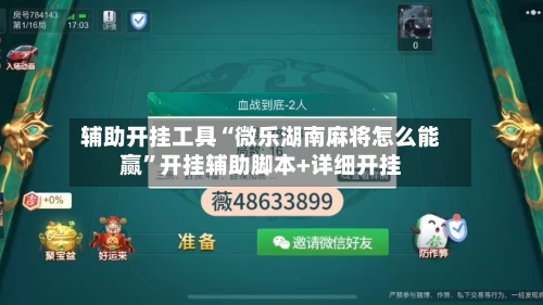 辅助开挂工具“微乐湖南麻将怎么能赢”开挂辅助脚本+详细开挂