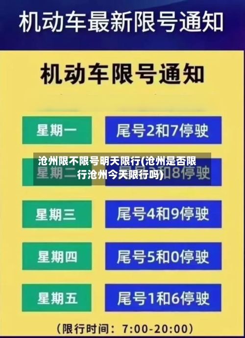 沧州限不限号明天限行(沧州是否限行沧州今天限行吗)