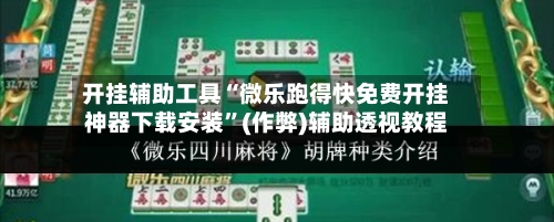 开挂辅助工具“微乐跑得快免费开挂神器下载安装”(作弊)辅助透视教程