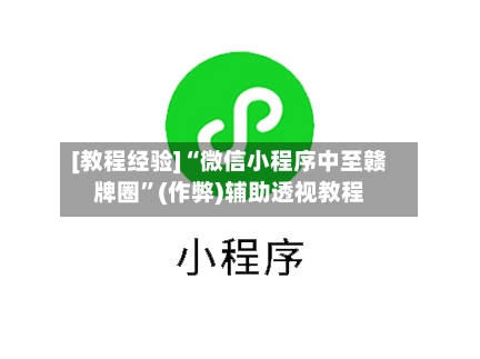 [教程经验]“微信小程序中至赣牌圈”(作弊)辅助透视教程