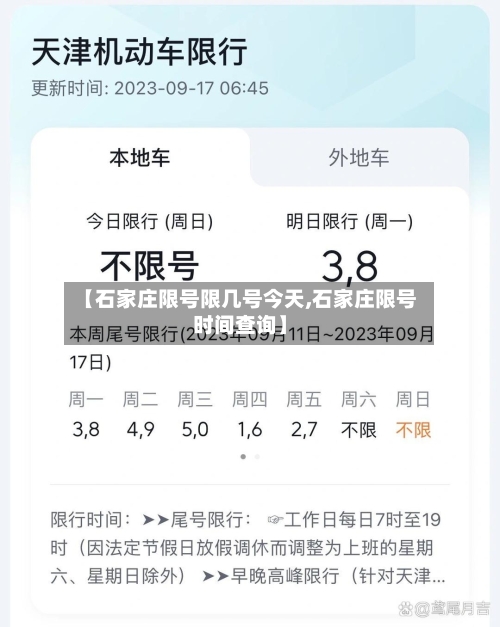 【石家庄限号限几号今天,石家庄限号时间查询】