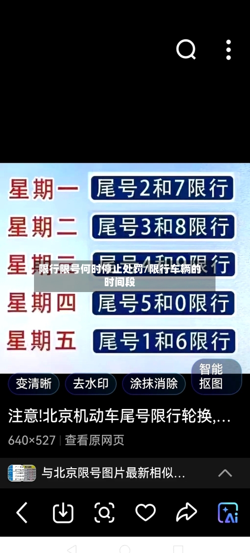 限行限号何时停止处罚/限行车辆的时间段